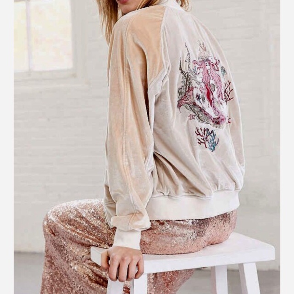Mermaid velvet bomber jacket